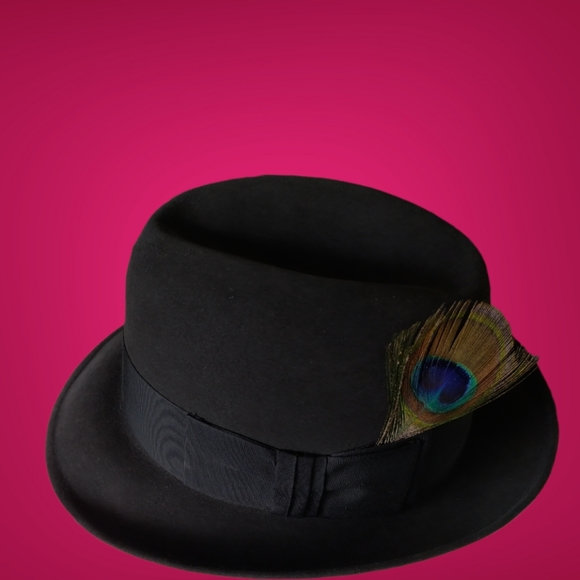 *Vintage Cavanagh NY Fedora Hat - Charcoal Black Fur Finish size 7 - Picture 2 of 7